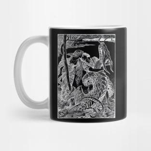 Pre-raphaelite kiss and dragon Mug